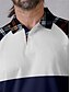 abordables Hauts-Homme T-shirt POLO Bleu de minuit Manche Courte Top Tenue de golf Vêtements Tenues Porter des vêtements