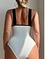 billiga One-piece-baddräkter-Dam Badkläder En bit Monokini Baddräkt Öppen rygg Magkontroll Hög midja Smal Semester Standkläder Ensfärgat Halterneck Ärmlös Baddräkter