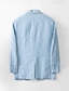 billige Herre Elite Yttertøy-Herre Blazer i 100 % lin Blazer jakke Skole Formell Bryllup Elegant Ferie Sommer Vår 100% Lin Lin Helfarge Enkelt Brystet To-knapp Blazer Mørkegrå Navyblå Beige Lyseblå