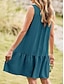 preiswerte Kleider für die Arbeit-Damen Minikleid Casual kleid Tank-Top Kleid Basic Brautkleider schlicht Urlaub Täglich Regular Fit Glatt Ärmellos Gekerbter Hals Schwarz Rosa Marineblau Grün Sommer