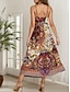 tanie Sukienki boho-Damskie Sukienka maxi Codzienne sukienki Sukienka A line Urlop Zabytkowe Etniczne Codzienny Regularny Graficzny Zabytkowe Artystyczny Bez rękawów W serek Rumiany róż Niebieski Fioletowy Zielony Lato