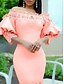 baratos Vestido Kentucky-Vestido Maxi Feminino Kentucky Derby Vestido Sexy Vestido de Manga Bufante Elegante Festa Formal Convidada de Casamento Compromisso Ajuste Regular Gráfico de Manga 3/4 Ombro Caído Preto Branco Rosa