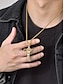 abordables Joyas para hombres-Collar de cruz de acero inoxidable chapado en oro para hombre con piedras preciosas multicolores: colgante religioso, cadena elegante para uso diario, regalos para ocasiones religiosas