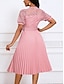billige Simpel kjole-Dame Maxi Kjole A-linje Kjole Ensfarvet Fit And Flare Kjole Elegant Formelt Formelt Bryllup Gæst Cocktail Party Regulær Pasform Grafisk Kort Ærme Rund Hals Blush Pink Sort Hvid Pink Sommer