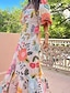 cheap Boho Dress-Women&#039;s Long Dress Maxi Dress Casual Dress Summer Dress Boho Dress Fashion Lantern Sleeve Outdoor Holiday Date Regular Fit Geometric Short Sleeve Off Shoulder Blue Orange Summer Spring