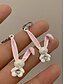 economico Orecchino da donna-orecchini da donna a forma di coniglietto pasquale 3D - grazioso design a forma di coniglietto con orecchie rosa e dettagli in diamanti, cerchio in argento sterling, gioielli divertenti e giocosi per Pasqua, abbigliamento casual ed eventi primaverili