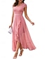 billige Simpel kjole-Kvinders Uddannelses Kjole Maxi Kjole Enkelt Farvet Prom Kjole A Line Kjole Fit And Flare Kjole Elegant Formelt Semi Bryllup Gæst Forlovelses Cocktail Fest Grafisk Uden Ærmer V Hals