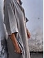voordelige Jurken-Dames Lange jurk maxi-jurk Jurken van katoen en linnen 100% Katoen Shirtjurk Linnen Jurk Basic Casual Casual Dagelijks Vakantie Ruim Passend Effen Halve mouw Overhemdkraag blauw Groen Khaki Grijs