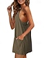 preiswerte Abschlusskleider-Damen Minikleid Weißes Kleid Abschlusskleid Freizeitkleid Unterkleid Stilvoll Lässig Urlaub Täglich Date Normale Passform Einfach Ärmellos Rundhalsausschnitt Schwarz Weiß Armeegrün Sommer Frühling