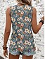 tanie Tank topy i topy na ramiączkach damskie-Koszulka na ramiączkach dla kobiet kamizelka modny streetwear w paski nadruk bez rękawów regularne topy dekolt okrągły casual zielona letnia
