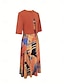 abordables Ensembles de robes-Femme Robe mi-longue Robe casual Robe Ensemble Robe Évasée Robe Trapèze mode Décontractées Vacances du quotidien Standard Graphic Demi Manches Col V Rose Claire Bleu Fuchsia Orange Eté