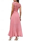 billige Simpel kjole-Kvinders Uddannelses Kjole Maxi Kjole Enkelt Farvet Prom Kjole A Line Kjole Fit And Flare Kjole Elegant Formelt Semi Bryllup Gæst Forlovelses Cocktail Fest Grafisk Uden Ærmer V Hals