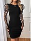 tanie mini czarna sukienka-Damskie Sukienka mini Czarna sukienka Bodycon Elegancja Elegancki Seksowny Bufka Urlop Impreza Codzienny Regularny Jednokolorowe Długi rękaw Półgolf Czarny Biały Niebieski Lato Wiosna Jesień