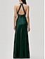 cheap Bridesmaid Dresses-A-Line Bridesmaid Dress Spaghetti Strap Sleeveless Elegant Floor Length Nylon with Split Front