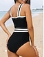 billiga One-piece-baddräkter-Dam Badkläder En bit Monokini Baddräkt Öppen rygg Magkontroll Hög midja Smal Semester Standkläder Ensfärgat Rund Ärmlös Baddräkter