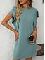 preiswerte T Shirt-Kleider-Damen Minikleid Casual kleid Minikleid A Linie Kleid Basic Geburtstag Urlaub Arbeit Casual Lockere Passform Streifen Gingan Kurzarm Rundhalsausschnitt Rosa Himmelblau Grün Khaki Sommer Frühling