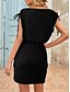 ieftine Rochie simplă-Rochie Mini pentru Femei Rochie Tip T Rochie Tip Tee Rochie în Formă de A Culoare Uniformă Casual Vacanță Casual Zilnic Potrivire Regulatorie Grafic Mâneci Scurte Gât Rotund Negru Roșu Albastru