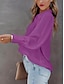 abordables Hauts de Travail pour Femmes-Femmes Chemise Chemisier Couleur Unie Élégant Occasionnel manche longue Col de chemise Hauts Réguliers Quotidien Boutons Noir Blanche bleu marine Bleu Poudré Violet Été Printemps