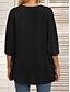 preiswerte Damen Urlaub Oberteile-Damen Hemd Bluse Feste Farbe Stilvoll Brautkleider schlicht 3/4 Ärmel V Ausschnitt Normale Oberteile Täglich Patchwork Schwarz Weiß Sommer Frühling