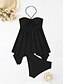 baratos Swimdresses-Mulheres Roupa de Banho Biquíni 2 partes Cavado roupa de banho Frente Única Delgado Férias Roupa de Praia Tecido Halter pescoço Sem Manga Fatos de banho