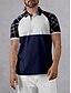 abordables Hauts-Homme T-shirt POLO Bleu de minuit Manche Courte Top Tenue de golf Vêtements Tenues Porter des vêtements