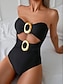 ieftine Costume Întregi-Pentru femei Costume de Baie O bucată Monokini Costum de baie decupaj sexy Controlul abdomenului Talie Înaltă Fără Spate Vacanță Costum de plajă Culoare solidă În U Fără manșon Costume de baie