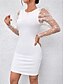 tanie mini czarna sukienka-Damskie Sukienka mini Czarna sukienka Bodycon Elegancja Elegancki Seksowny Bufka Urlop Impreza Codzienny Regularny Jednokolorowe Długi rękaw Półgolf Czarny Biały Niebieski Lato Wiosna Jesień
