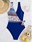 billiga One-piece-baddräkter-Dam Badkläder En bit Monokini Baddräkt Öppen rygg Magkontroll Hög midja Smal Semester Standkläder Blommig V-hals Ärmlös Baddräkter