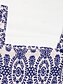 abordables mono-Mujer Normal Mono Activo Floral Manga Corta Escote Cuadrado Bolsillo Alta cintura Vacaciones Diario Ajuste regular Azul Piscina Verano