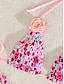 billiga Bikiniset-Dam Badkläder Bikini 2 st G-string Baddräkt Öppen rygg Smal Semester Standkläder Blommig Halterneck Ärmlös Baddräkter