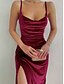 levne Jednoduché šaty-Ženské Midi Šaty Slip Šaty Bodycon Šaty Formální Formální Párty Normální Fit Grafika Bez Rukávů Popruh Černá Vínová Modrá Léto Jaro