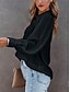 abordables Hauts de Travail pour Femmes-Femmes Chemise Chemisier Couleur Unie Élégant Occasionnel manche longue Col de chemise Hauts Réguliers Quotidien Boutons Noir Blanche bleu marine Bleu Poudré Violet Été Printemps