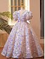 baratos Vestidos para Menina das Flores de Casamento-Vestido curto  mini de florista para casamento vestido de festa para meninas vestido de baile fofo em tule com bordado ajuste de praia tamanhos 3-16 anos