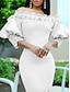 baratos Vestido Kentucky-Vestido Maxi Feminino Kentucky Derby Vestido Sexy Vestido de Manga Bufante Elegante Festa Formal Convidada de Casamento Compromisso Ajuste Regular Gráfico de Manga 3/4 Ombro Caído Preto Branco Rosa