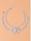 ieftine Bratara de dama-set de gleznă și lanț în formă de inimă din zircon din aliaj pentru femei – bijuterii elegante de mireasă pentru nunți, petreceri și ocazii speciale