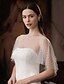 billige Brudesjaler-Bridal&#039;s Wraps Elegante Voiler  Sheers Korte Ermer Tulle Bryllup Wraps Med Faux Perle Bryllup Vår  Høst