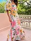 cheap Boho Dress-Women&#039;s Long Dress Maxi Dress Casual Dress Summer Dress Boho Dress Fashion Lantern Sleeve Outdoor Holiday Date Regular Fit Geometric Short Sleeve Off Shoulder Blue Orange Summer Spring