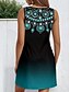 cheap Boho Dress-Women&#039;s Mini Dress Casual Dress Mini Dress Petite Dress Sundress Summer Dress Casual Vacation Daily Holiday Regular Fit Floral Graphic Bohemian Sleeveless V Neck Pink Wine Blue Green Summer Spring