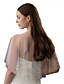 billige Brudesjaler-Bridal&#039;s Wraps Elegante Voiler  Sheers Korte Ermer Tulle Bryllup Wraps Med Faux Perle Bryllup Vår  Høst