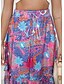 billiga Grafiska kjolar-Dam Lång kjol Böhmen Boho Lång längd Maxi Hög midja Kjolar Grafisk Färgblock Lappverk Mönster Microelastisk Helgdag Strand Blå Sommar Polyester