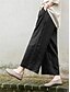 abordables Pantalón liso de lino y algodón-Mujer Pantalones cortos de lino y algodón Pantalones inspirados en el lino Pantalones de lino y algodón Moda Ropa de calle Básico Hasta el Tobillo Media cintura Plano Bolsillo Correa Comodidad Al