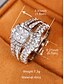 billige Kvinneringer-luksus gifteringsett med cubic zirconia, sølvbelagte, elegante brudesmykker for kvinner