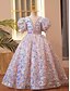 baratos Vestidos para Menina das Flores de Casamento-Vestido curto  mini de florista para casamento vestido de festa para meninas vestido de baile fofo em tule com bordado ajuste de praia tamanhos 3-16 anos