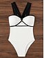 billiga One-piece-baddräkter-Dam Badkläder En bit Monokini Baddräkt Öppen rygg Magkontroll Hög midja Smal Semester Standkläder Ensfärgat Halterneck Ärmlös Baddräkter