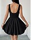 cheap Mini Black Dress-Women&#039;s Mini Dress Black Dress Graduation Dress Casual Dress A Line Dress Basic Casual Vacation Daily Regular Fit Plain Sleeveless Crew Neck Black Summer