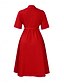 abordables Robe Simple-Femme Robe mi-longue Robe chemise Robe Trapèze Elégant Grande occasion Travail Standard Plein Demi Manches Col de Chemise Rouge Bleu Roi Abricot Eté