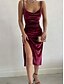 levne Jednoduché šaty-Ženské Midi Šaty Slip Šaty Bodycon Šaty Formální Formální Párty Normální Fit Grafika Bez Rukávů Popruh Černá Vínová Modrá Léto Jaro