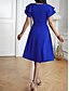 preiswerte Einfaches Kleid-Damen Midi Kleid Korsett Kleid T-Shirt Kleid Tee Kleid Einfarbig A-Linien Kleid Lässig Urlaub Alltag Reguläre Passform Grafik Kurzarm V-Ausschnitt Schwarz Wein Blau Grün Sommer