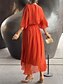 abordables Robe noire décontractée-Femme Robe mi-longue robe noire Robe casual Robe Trapèze basique Décontractées Vacances du quotidien Standard Plein Manches 3/4 Col V Noir Blanche Rouge Orange Eté Printemps