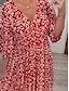 preiswerte Ausgefallene Kleider-Damen Langes Kleid Maxikleid Freizeitkleid Boho Chic Kleider Boho-Kleid Elegant Bohemien Stilvoll Urlaub Lässig Täglich Normale Passform Grafik Kurzarm V Ausschnitt Rote Marineblau Blau Grün Sommer